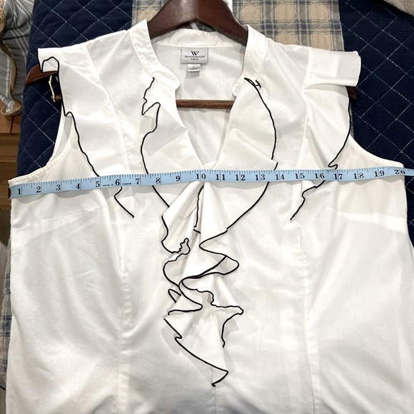 Worthington Women’s Sleeveless Ruffle Front Blouse - Picture 6 of 7